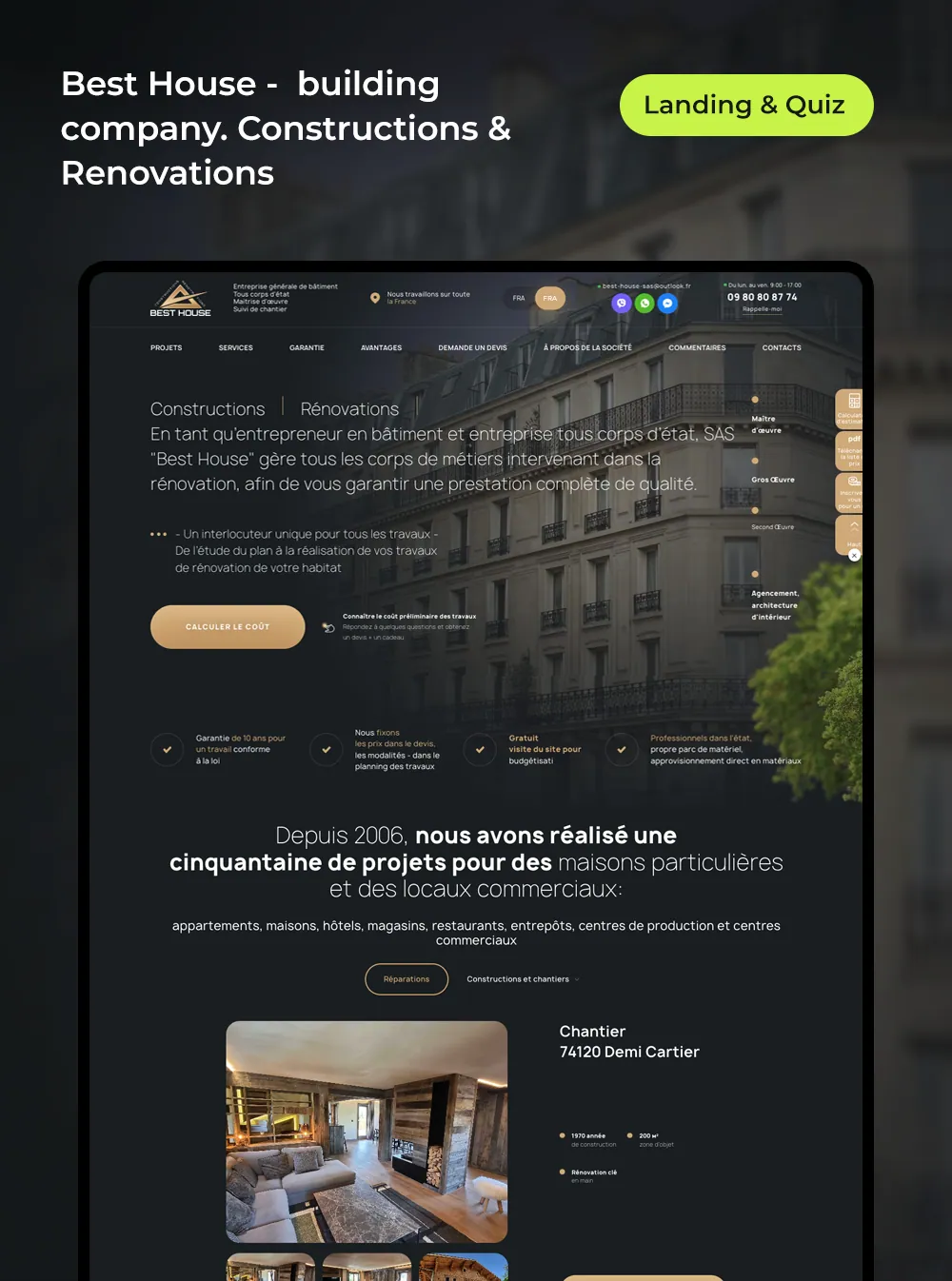 Best House — construction and renovation company website