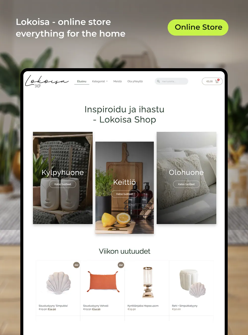 Online store for home goods