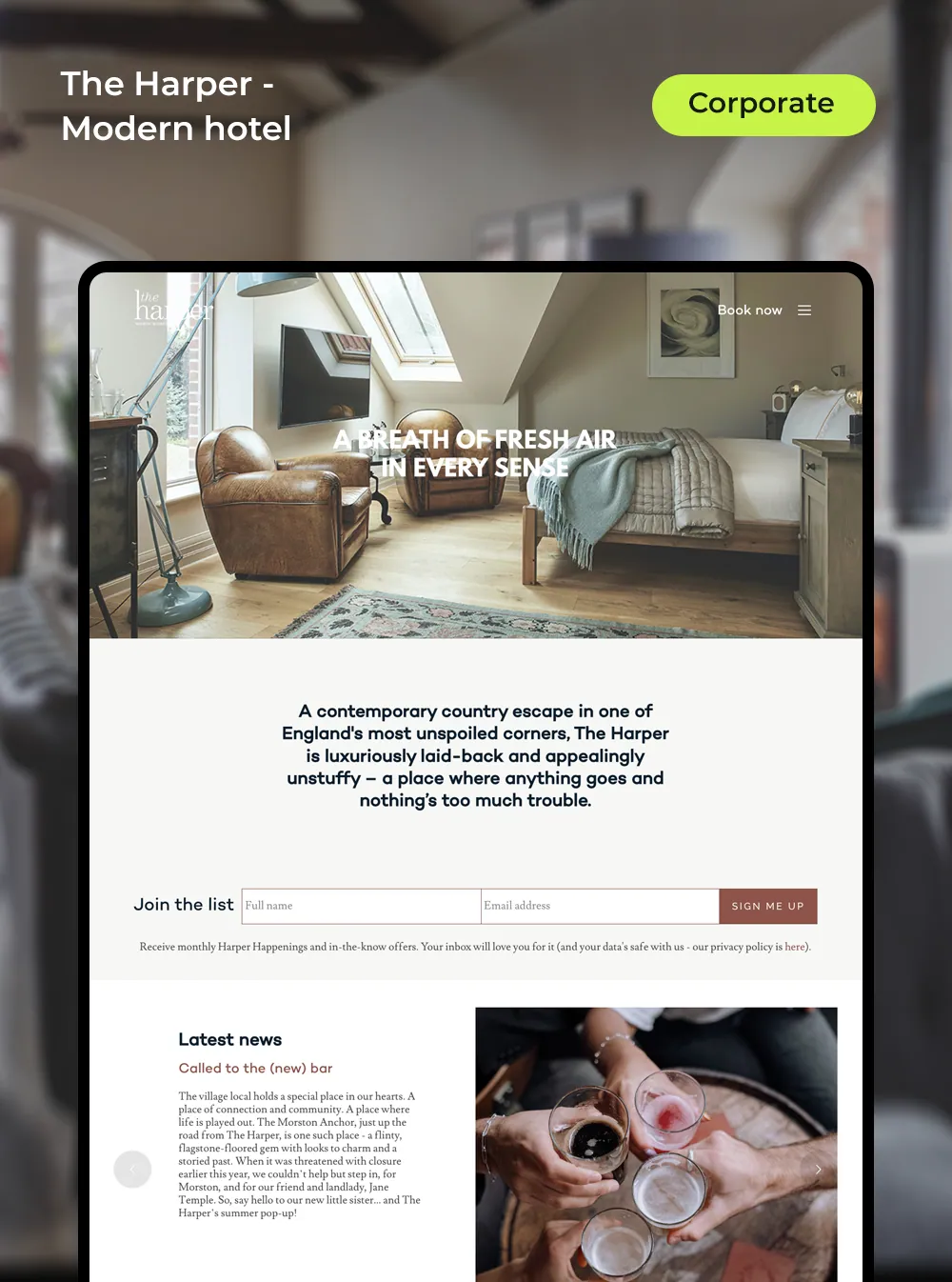 The Harper — modern hotel website