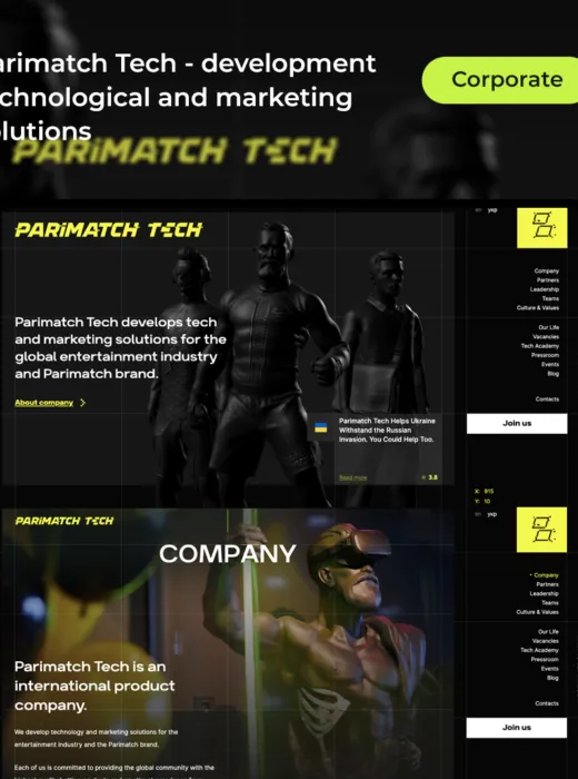 Parimatch Tech — corporate website
