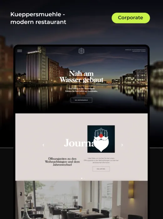 Modern restaurant website